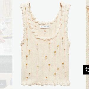 BRAND NEW Mango Ivory Knit Tank Top in Small